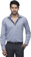Menmark Men's Checkered Formal White, Blue, Black Shirt