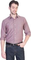 Menmark Men's Striped Formal Grey, Red Shirt
