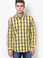 Monteil & Munero Checked Yellow Casual Shirt
