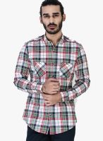 Mr Button Blue Check Slim Fit Casual Shirt