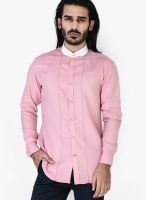 Mr Button Pink Slim Fit Casual Shirt