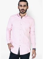Mr Button Pink Slim Fit Casual Shirt