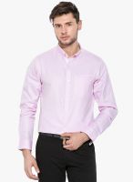 Mufti Pink Solid Slim Fit Casual Shirt