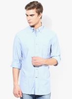 Nautica Aqua Blue Solid Slim Fit Casual Shirt