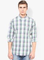 Nautica WHITE CHECKED SLIM FIT CASUAL SHIRT