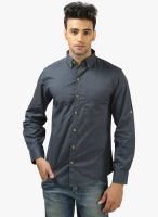 Nick & Jess Grey Printed Slim Fit Casual Shirt