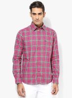 Park Avenue Red Slim Fit Casual Shirt