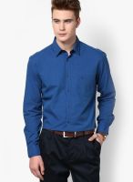 Parx Blue Slim Fit Casual Shirt