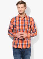 Parx Orange Slim Fit Casual Shirt