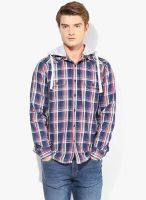 Pepe Jeans Blue Checks Regular Fit Casual Shirt