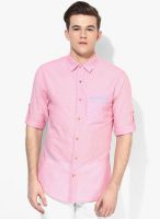 Phosphorus Pink Slim Fit Casual Shirt