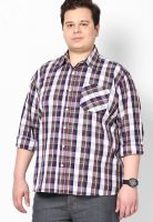 Pluss Blue Checked Casual Shirt