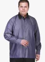 Pluss Solid Purple Casual Shirt