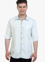 R&C Blue Slim Fit Casual Shirt