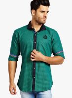 R&C Checks Green Casual Shirt