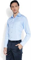 Raymond Home Men's Checkered Formal Blue Shirt