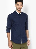 See Designs Blue Solid Casual Shirt