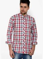 See Designs Checked White Casual Shirt