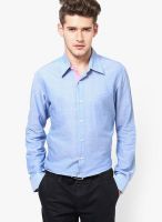 See Designs Solid Light Blue Casual Shirt