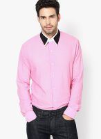 See Designs Solid Pink Casual Shirt