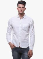 Sera White Solid Slim Fit Casual Shirt