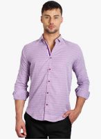 Solemio Purple Checks Slim Fit Casual Shirt
