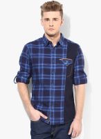 Spykar Navy Blue Regular Fit Casual Shirt