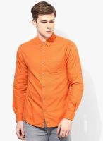 Spykar Orange Regular Fit Casual Shirt