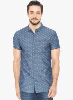 Status Quo Blue Regular Fit Casual Shirt