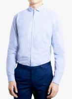 TOPMAN Light Blue Solid Slim Fit Casual Shirt