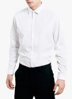 TOPMAN White Solid Slim Fit Casual Shirt