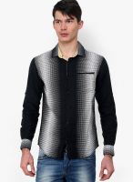 The Indian Garage Co. Black Printed Slim Fit Casual Shirt