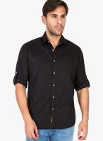 The Indian Garage Co. Black Slim Fit Casual Shirt