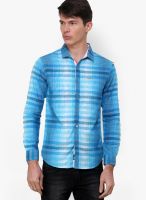 The Indian Garage Co. Blue Check Slim Fit Casual Shirt
