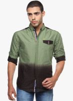 The Indian Garage Co. Green Checked Slim Fit Casual Shirt