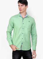 The Indian Garage Co. Green Slim Fit Casual Shirt