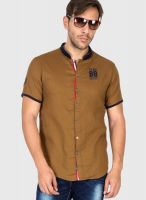 The Indian Garage Co. Khaki Slim Fit Casual Shirt