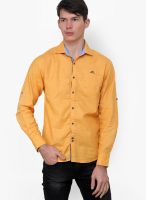 The Indian Garage Co. Orange Slim Fit Casual Shirt