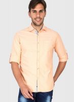 The Indian Garage Co. Orange Slim Fit Casual Shirt