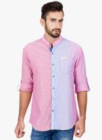 The Indian Garage Co. Pink Solid Slim Fit Casual Shirt