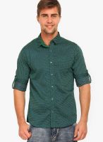 The Indian Garage Co. Printed Green Casual Shirt