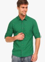 The Indian Garage Co. Printed Green Casual Shirt