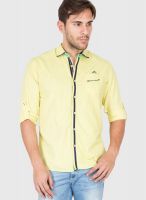 The Indian Garage Co. Yellow Slim Fit Casual Shirt