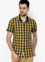 The Indian Garage Co. Yellow Slim Fit Casual Shirt
