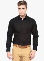 The Vanca Black Striped Slim Fit Casual Shirt