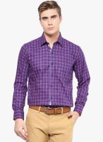 The Vanca Blue Checked Slim Fit Casual Shirt