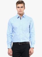 The Vanca Light Blue Striped Slim Fit Casual Shirt