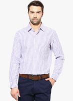 The Vanca Purple Striped Slim Fit Casual Shirt