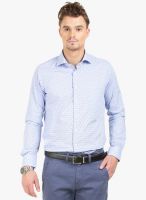 Thisrupt Blue Printed Slim Fit Casual Shirt
