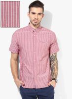 Tom Tailor Red Striped Regular Fit Casual Shirt